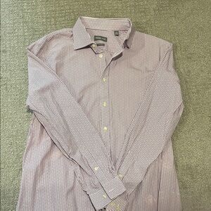 Michael Kors Men's Purple Striped Button Down Shirt